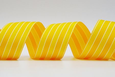 Striped Stitched Woven Ribbon_K1740 yellow